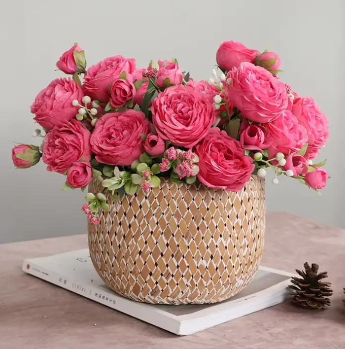 Bouquet de Roses Artificielles Romantiques
