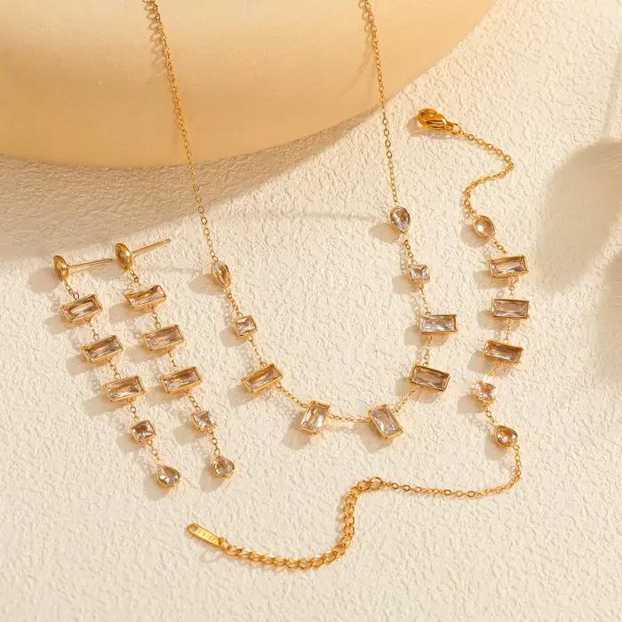 Parure de bijoux Kissmoon en zircon brillant pour femme