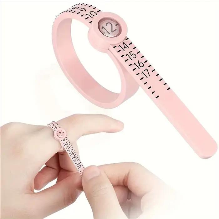 Outil de mesure américain Ring Dimender 1-17 avec loupe, ruban à mesurer pour bagues, règle souple pour bagues