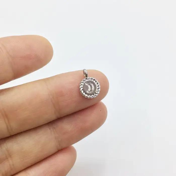 Eruifa 20 pièces 8mm belle lune impression pièce en alliage de Zinc collier