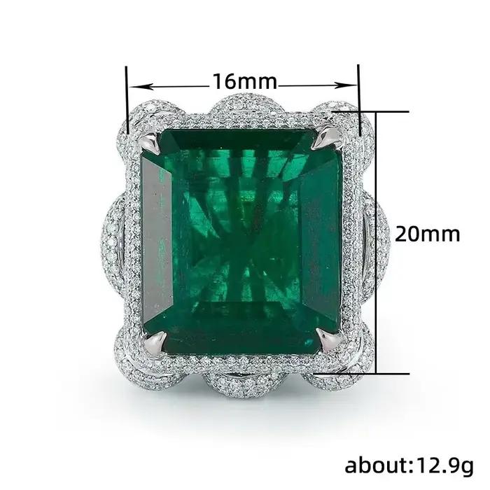 Bague en diamant émeraude de laboratoire Vintage