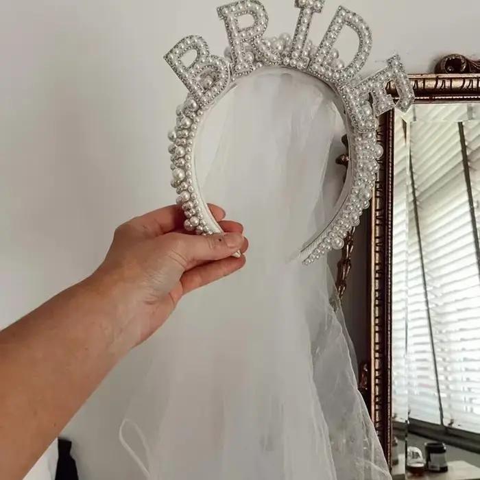 Bandeau de mariée blanc