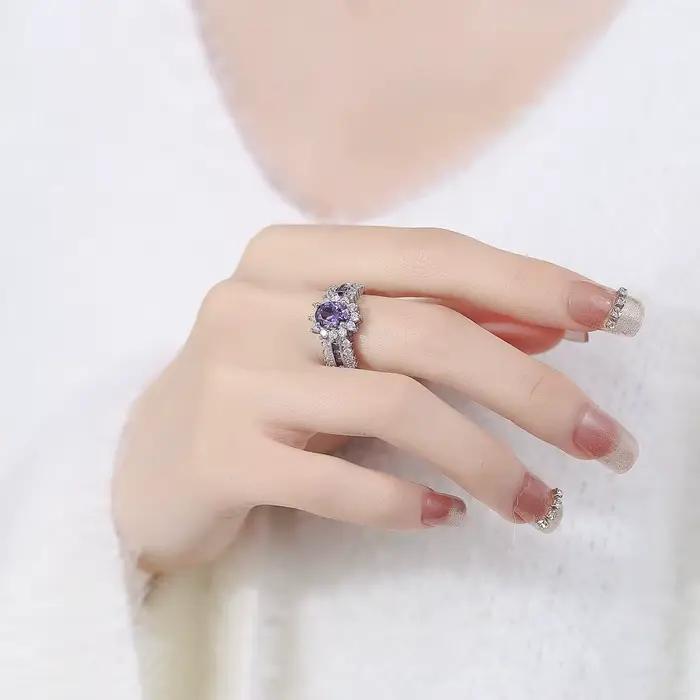 Bague en argent Sterling 925 pour femmes, rangées de zircons, ciel plein d'étoiles, bijoux de fiançailles, de mariage, à la mode