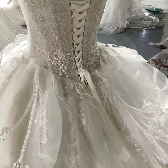 Robe de mariée sexy à lacets sans bretelles