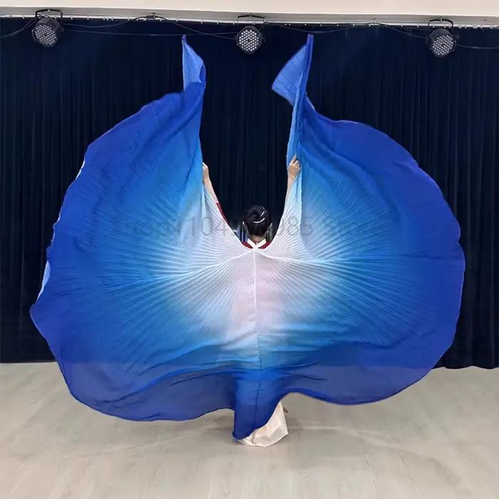 Ailes Isis de danse du ventre avec bâtons pour adultes et femmes, Costume de danse du ventre professionnel égyptien, Cape de fée en mousseline douce dégradée