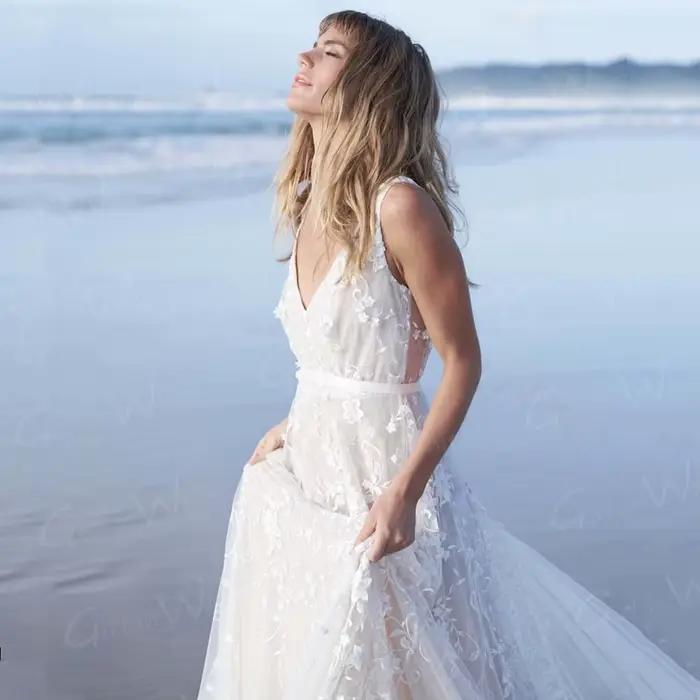 Robe de Mariée en Dentelle Style Boho