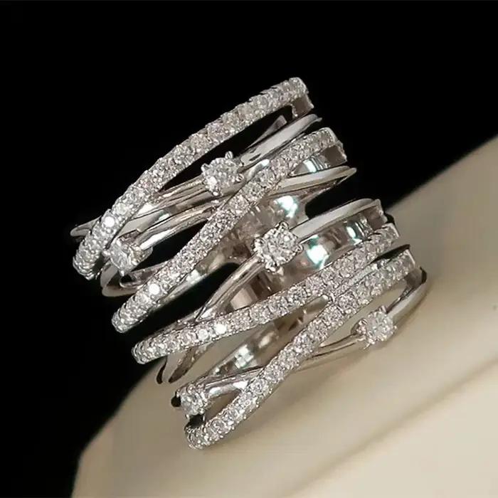 Bague en argent sterling 925 avec croix, accessoires de fête de mariage pour femmes, design tendance, bijoux de luxe pour femmes