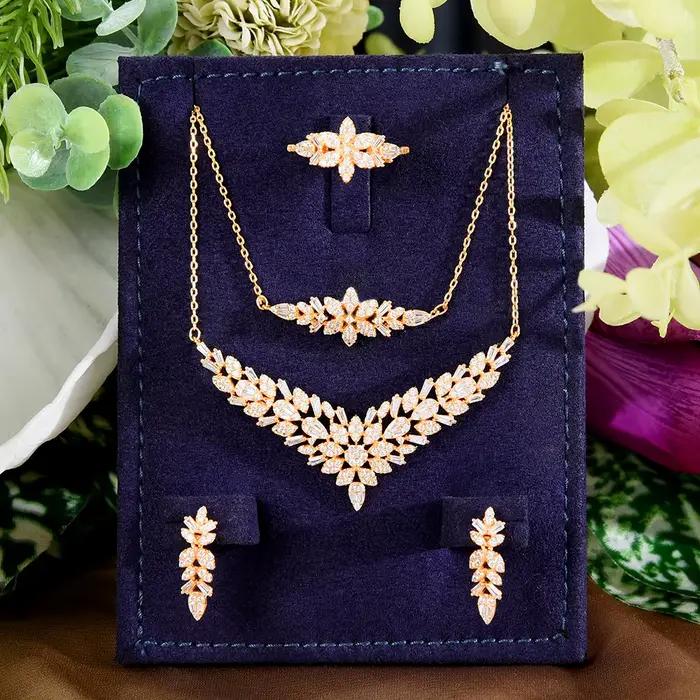 GODKI Nouveaux ensembles de bijoux de mariage tendance en or plaqué 18 carats