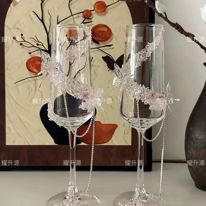 Verre à cocktail de mariage en forme de diamant