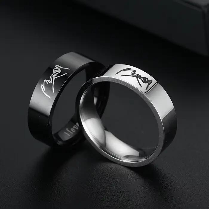 Bague en acier titane pour hommes et femmes