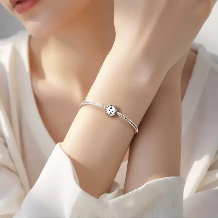 Breloque symbole en argent Sterling 925 pour astrologie saturne, adaptée au Bracelet Original, accessoires de bijoux à bricoler soi-même, perle familiale
