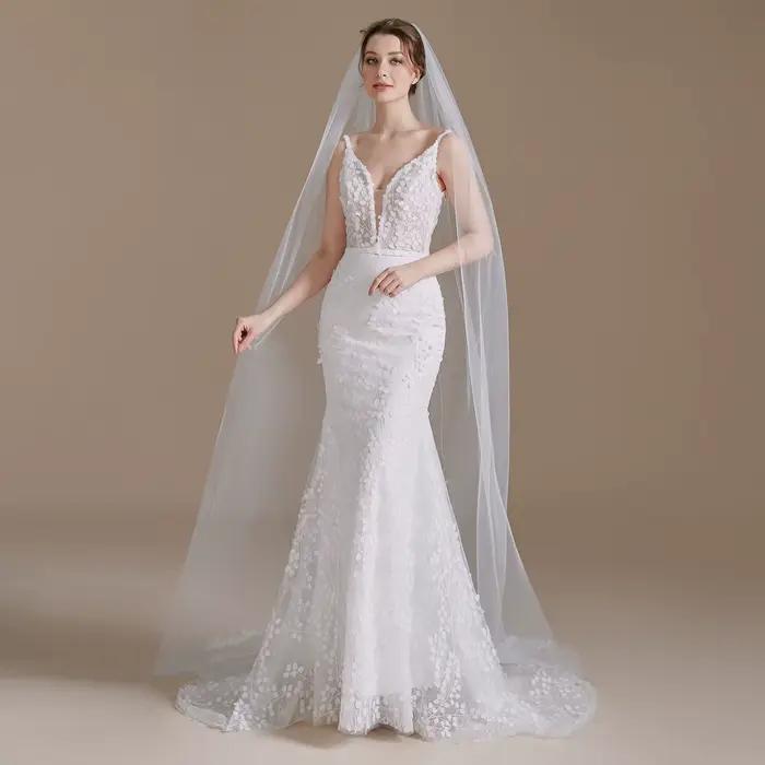 Robe de mariée ZCYBOOM classique vintage élégante avec train de la cour pour femmes occasions de mariage et de gala