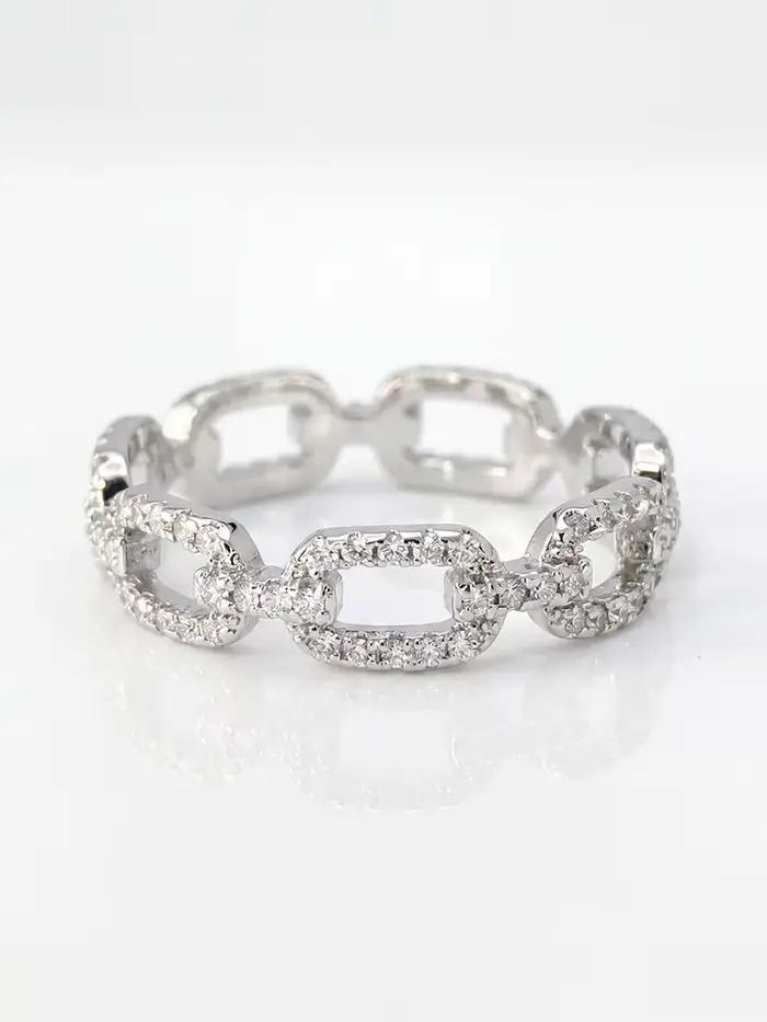 Bague en argent sterling 925 sertie de moissanite blanche pour femme occasions spéciales alliance de mariage bijoux fins elegant à offrir