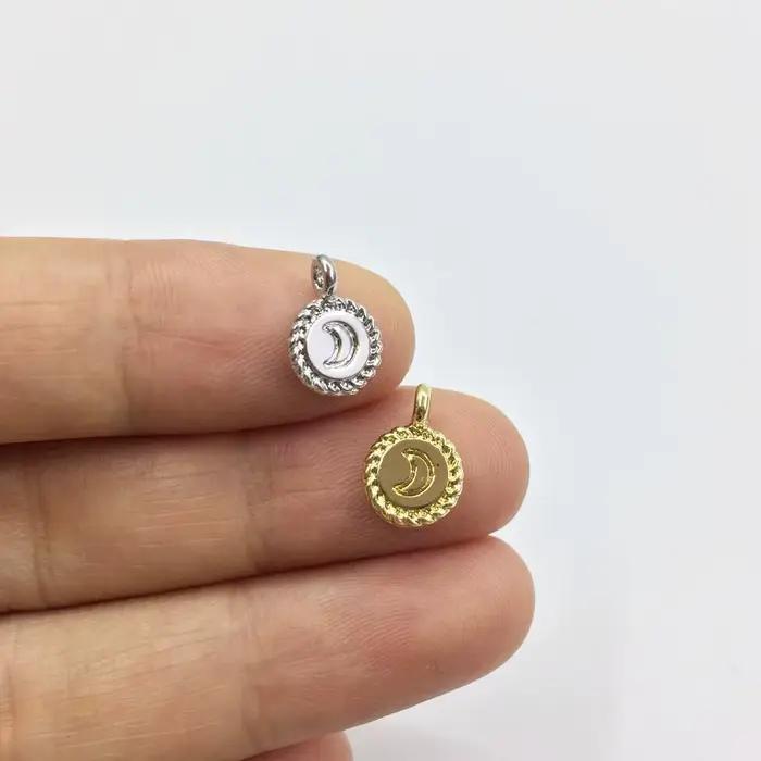 Eruifa 20 pièces 8mm belle lune impression pièce en alliage de Zinc collier