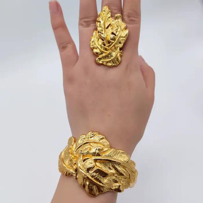 Ensemble de bijoux de luxe en cuivre plaqué or 18 carats