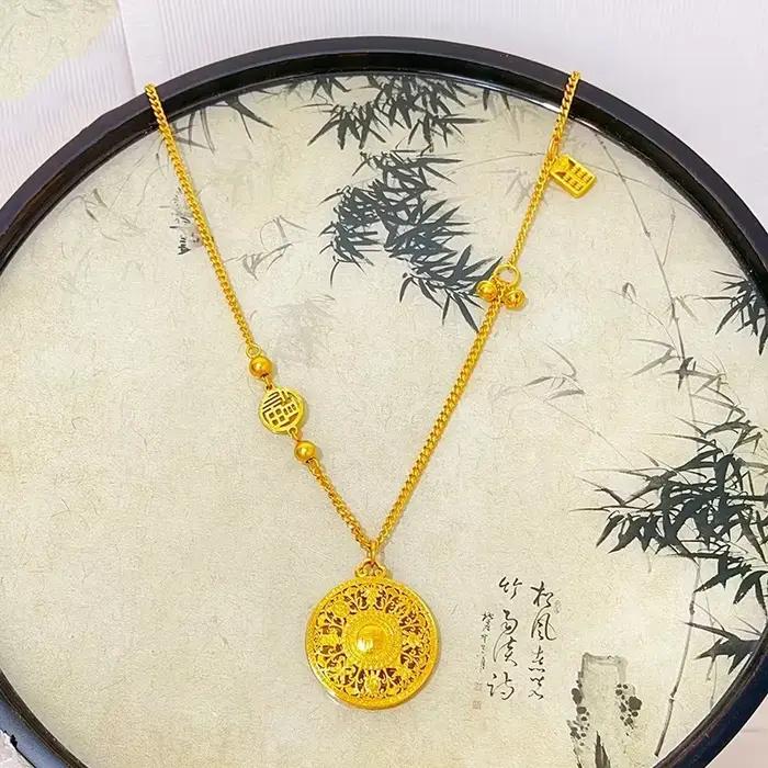 Briex Jewelry – collier boussole à huit trésors en or véritable 18 carats pour femme