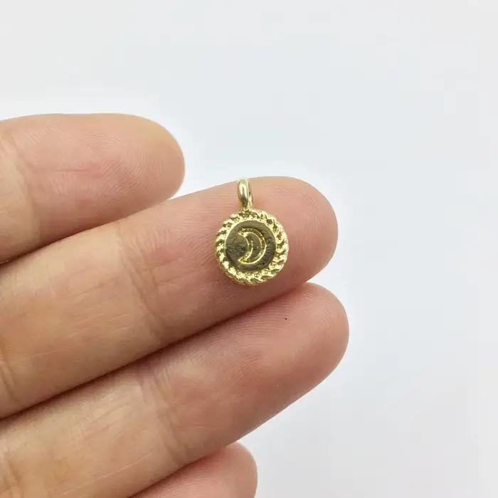 Eruifa 20 pièces 8mm belle lune impression pièce en alliage de Zinc collier