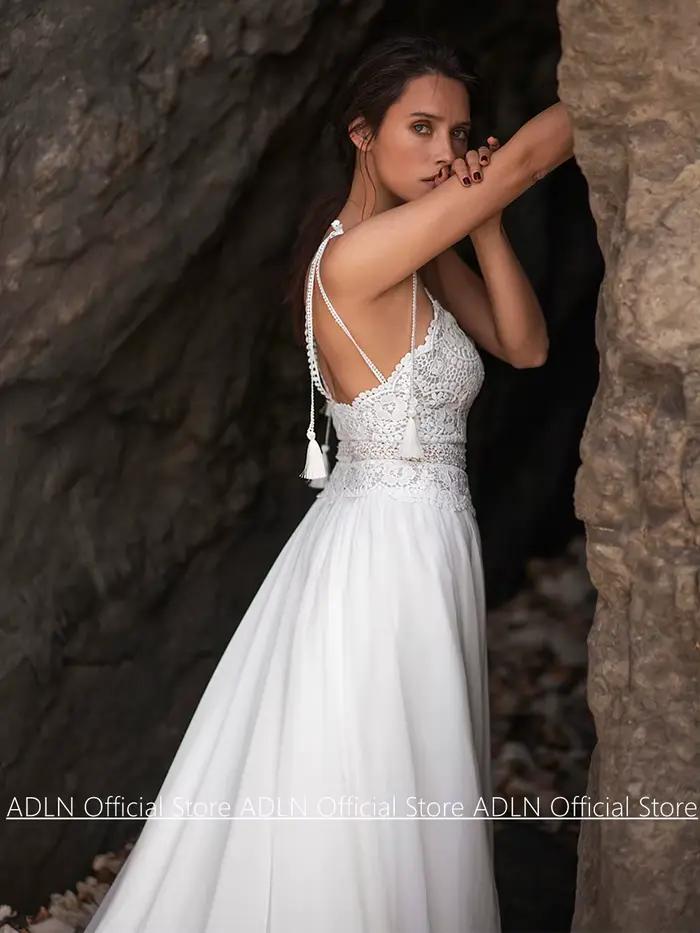 Robe de mariée bohème personnalisée en dentelle