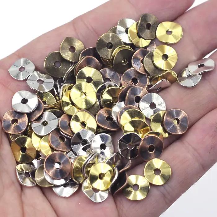 Boucles d'oreilles ronde en forme de vague perles d'espacement spacer beads en métal alliage de zinc pour bracelets bijoux élégants occasions spéciales