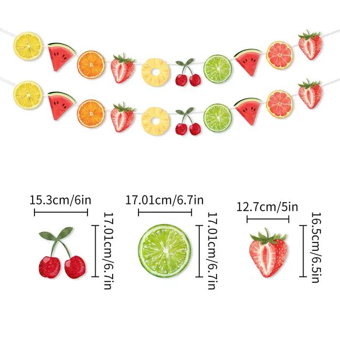 Décorations de fête sur le thème des fruits tropicaux d'été hawaïens, bannière, guirlande fruitée po