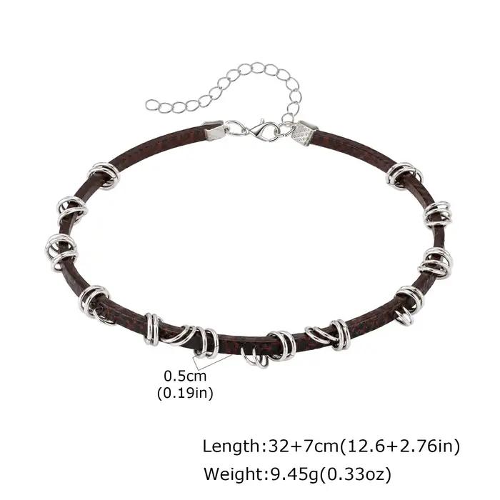 Collier cœur en forme de rose à épines de style gothique punk pour femmes, collier ras du cou en cui