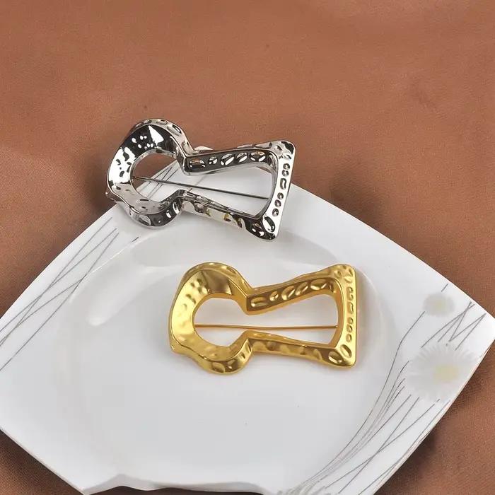 Nouvelle arrivée, grande broche en forme de trou de serrure dorée, épingle à revers tendance pour ma