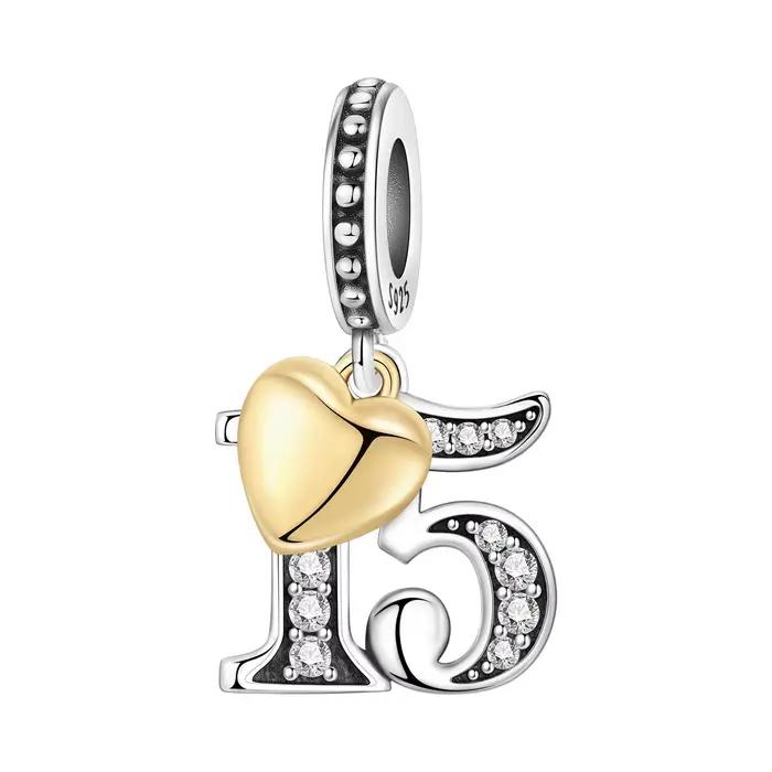 Pendentif Perle en Argent Sterling S925 pour Anniversaire, Mariage, 15e, 16e, 18e, 20e, 21e Annivers