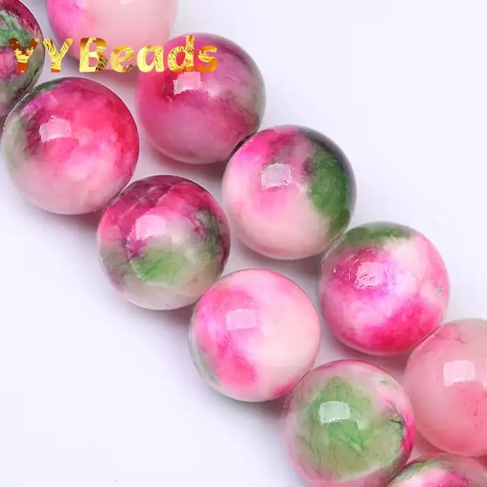 Perles en pierre de Jades persans Tourmaline rose, calcédoine rose 6-12mm, perles d'espacement natur