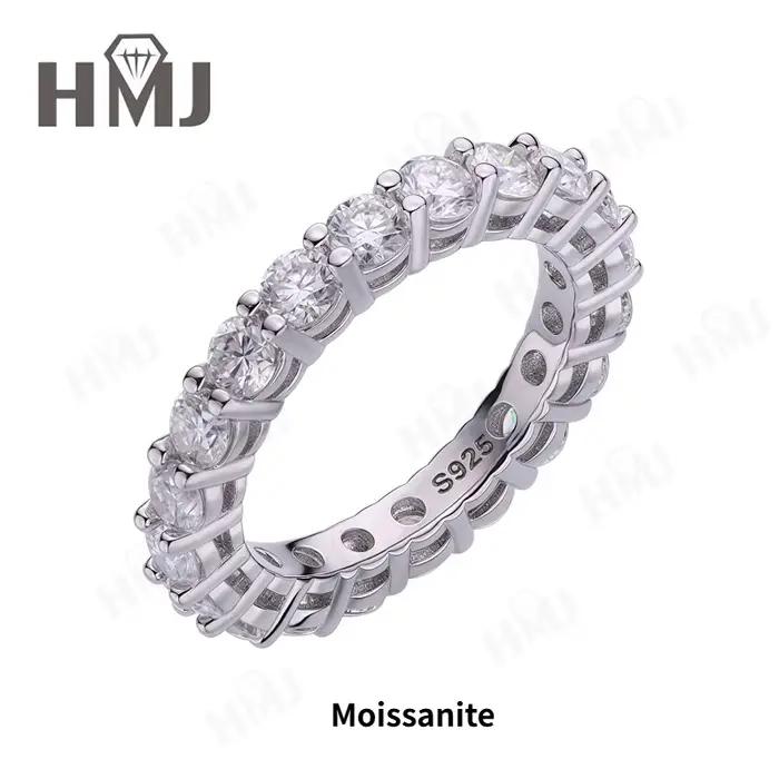 Bague en Moissanite couleur D, argent Sterling S925, coupe ronde, Columbia/Rubis/Saphir pour femmes,