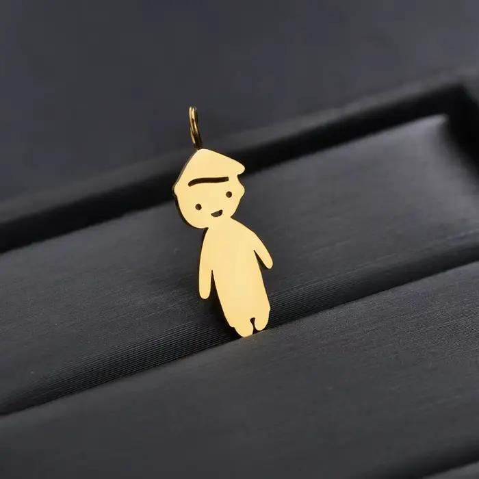 Collier pendentif personnalisé pour garçons et filles, en acier inoxydable, pour femmes et enfants,