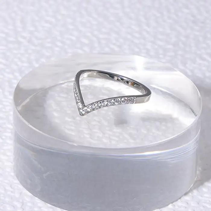 GD-Bijoux de doigt en forme de V pour femme, plaqué or 18 carats, acier inoxydable, cubique, contre-