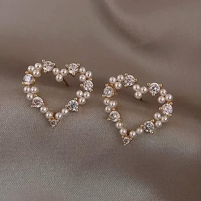 Nouvelles Boucles d'oreilles clous en zircon motif cheval mignon pour femme, bijoux fantaisie en for