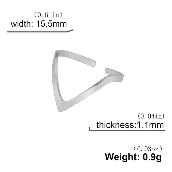 Unift Anneau Chevron V irrégulier en acier inoxydable, anneaux empilables pour femmes, bijoux minima
