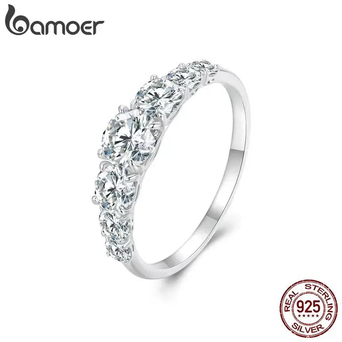 Bamoer Moissanite bague coeur réglage D couleur VVS1 EX laboratoire diamant bague 925 en argent Ster