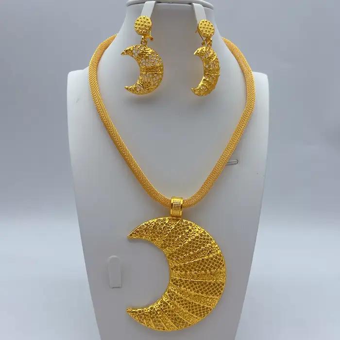 Parures de colliers et boucles d'oreilles indiennes pour mariée, style éthiopien et nigérian, couleu