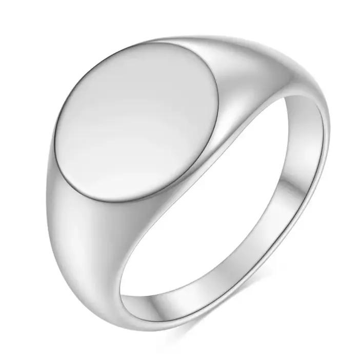 Bague chevalière personnalisée pour femmes, nom, lettre, motif, Logo, anneaux en acier inoxydable, P