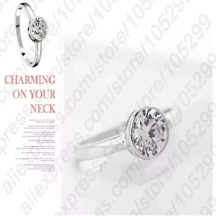Bagues rondes en argent Sterling 925 pour femme, bijoux de mariée simples, tendance