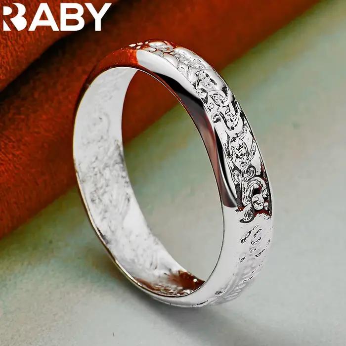 URBABY 925 bague géométrique en argent Sterling taille 7-10 pour femmes hommes grâce bijoux tendance