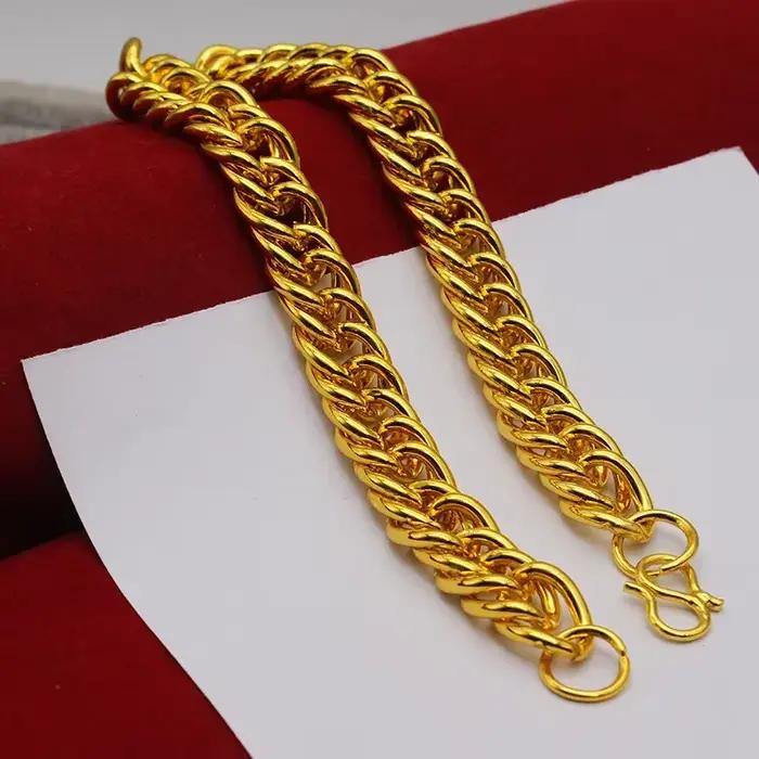 Collier pour hommes en or massif 24K AU999, 60cm, chaîne de Style patron lourd, bijoux de déclaratio