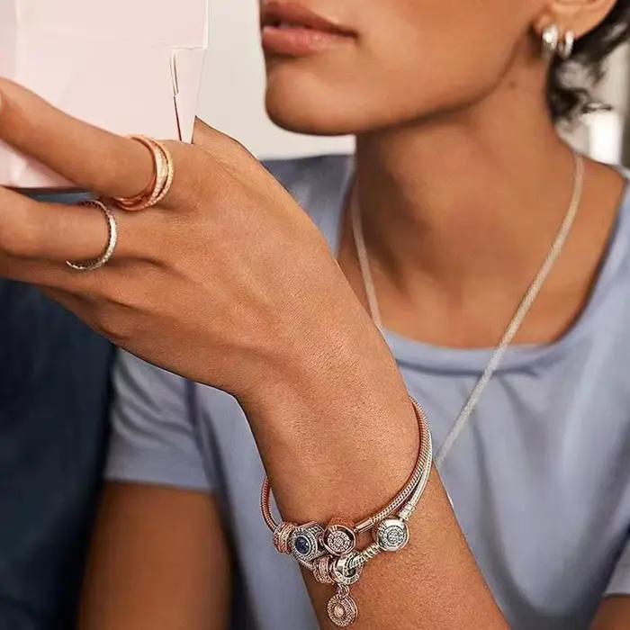 MINISO – bracelet en os de serpent avec couronne en argent sterling S925, adapté au bracelet DlY ori