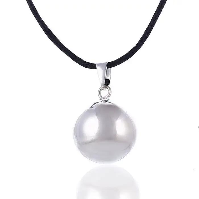 Collier boule d'harmonie brillant de grossesse, pendentif carillon Bola Vintage, chaîne longue de 40
