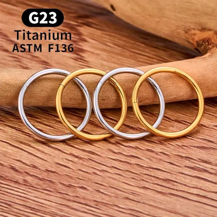 10/50 pièces ASTM F136 titane nez anneau articulé Clicker Segment Septum cerceau femmes hommes oreil