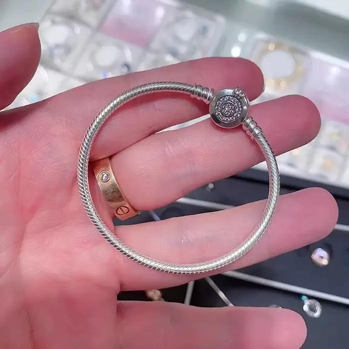 MINISO – bracelet en os de serpent avec couronne en argent sterling S925, adapté au bracelet DlY ori