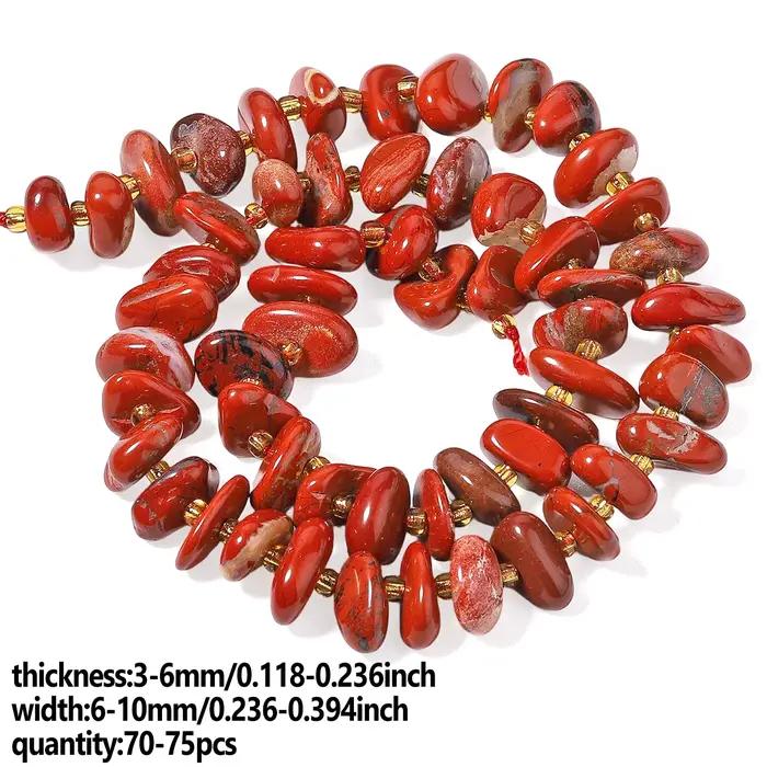 Perles de pierre de jaspe rouge naturel 6-10mm, perles intercalaires irrégulières en forme de copeau