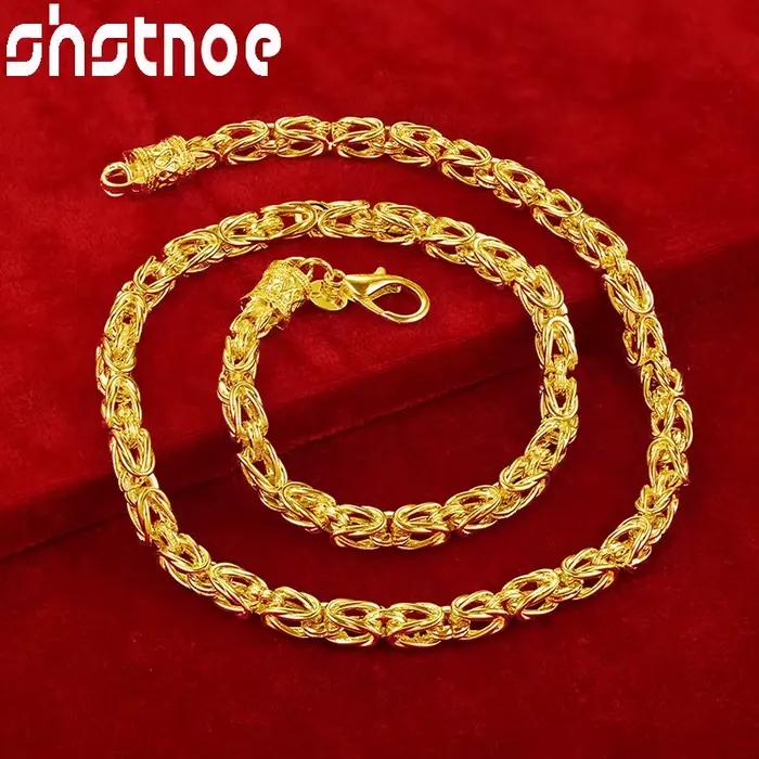 SHSTONE-24K Gold Keel JOPresidence Colliers pour femmes et hommes, Hip Hop Fashion Party, Mariage, F