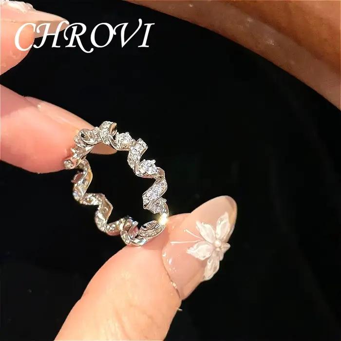 Bague élégante de style luxueux en argent sterling 925, inspirée du quotidien, avec un design comple