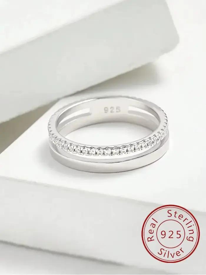 Bague en argent Sterling 925 pour femmes, bague classique scintillante en Zircon, fiançailles, maria