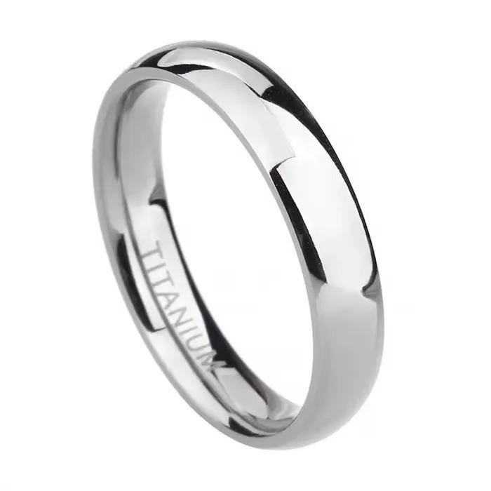 Tigrade – bague de mariage pour femmes, couleur or Rose, 4mm, en titane pur, unisexe, classique, san