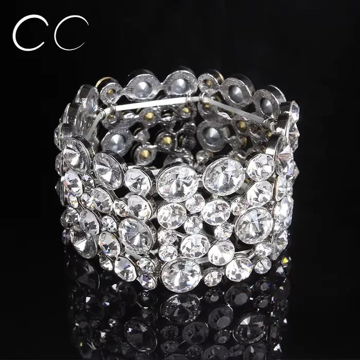 Bijoux de mariage Bracelet pour mariées brillant cristal autrichien bracelets réglables pour les fem