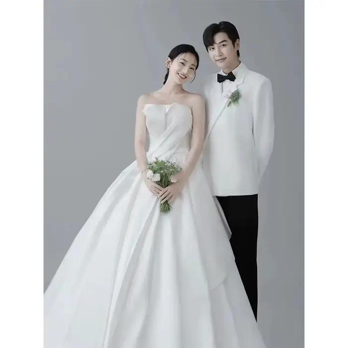 Robe de mariée sans bretelles, robe de Banquet de fiançailles, de mariage, de Studio de photographie
